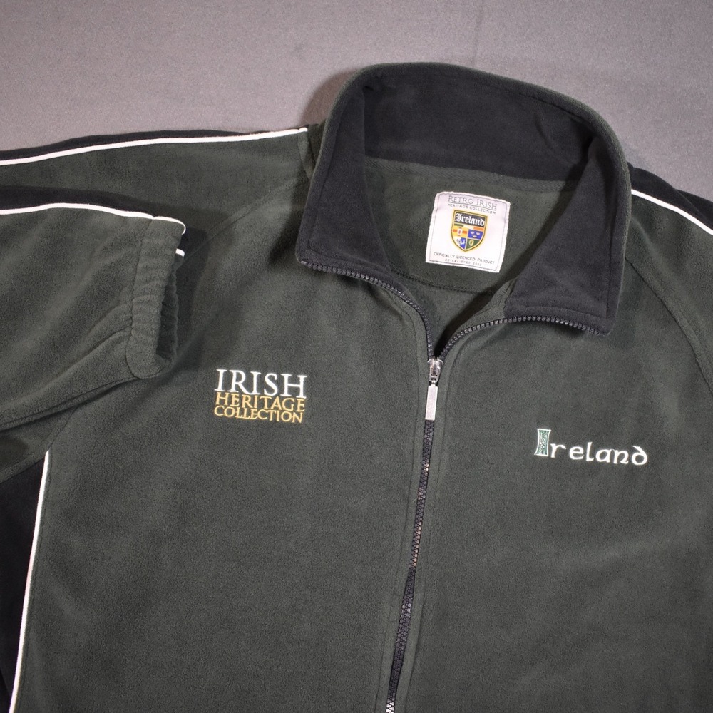 Retro Irish Heritage Collection Fleece Polyester Full Zip XX-Large Green/Black
